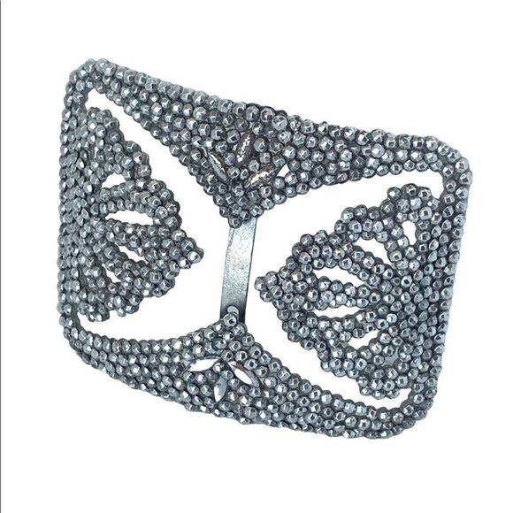 French Victorian antique silver steel buckle